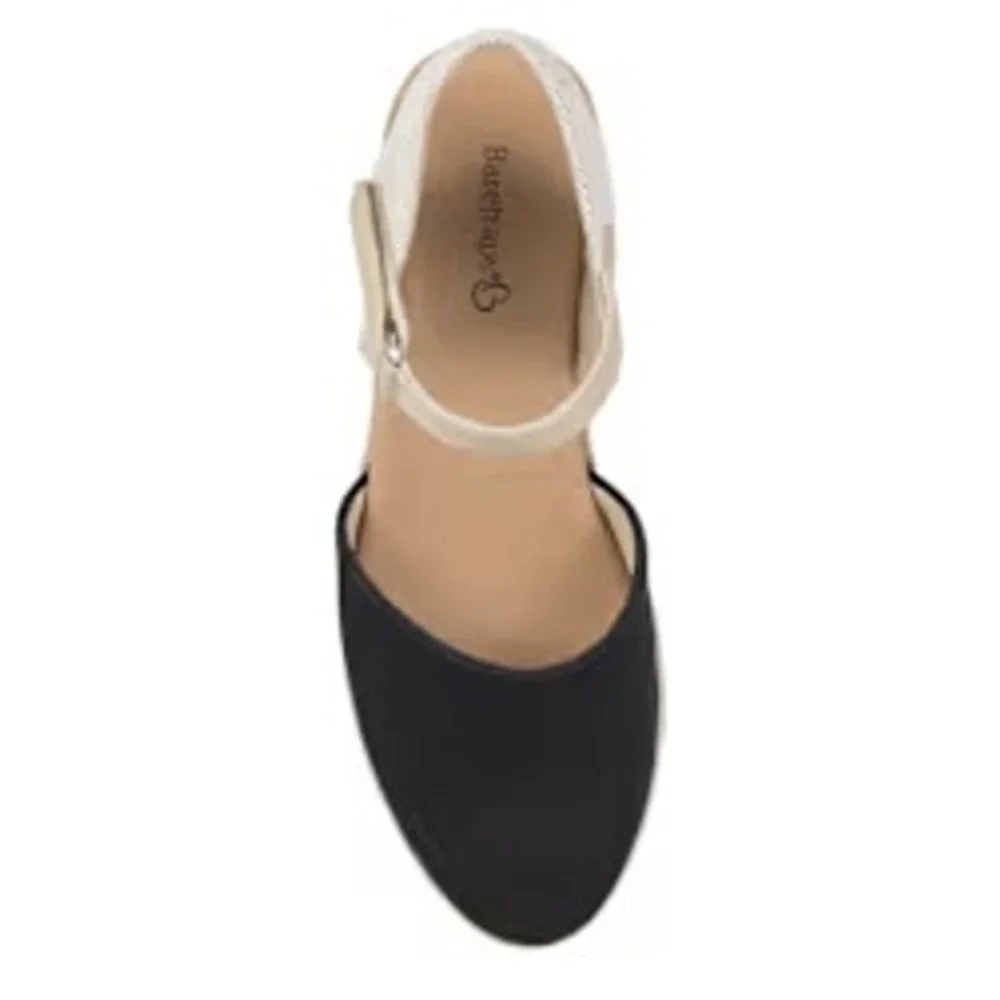 Baretraps Alycia Womens Black Closed Toe Wedge Sandals Espadrille Size 7.5M NEW